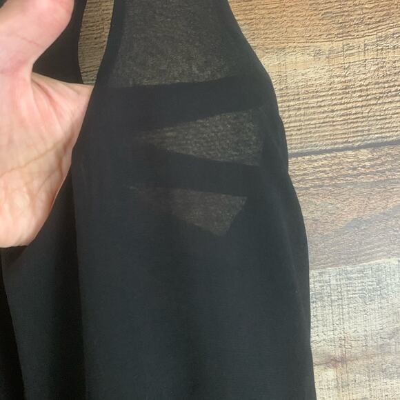 Tart Downey Sheer Chiffon Sleeveless Racerback Maxi Dress Solid Black Size XS - Picture 3 of 10